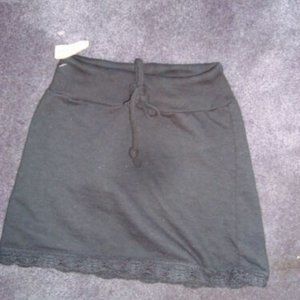 ZINNIAS BLACK LACE COTTON DRAWSTRING SKIRT GIRLS